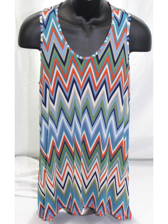 Everly Grey Tops - Everly Grey Womens Maternity Racer Back Tank Top Scoop Neck Shirt Zig Zag Medium